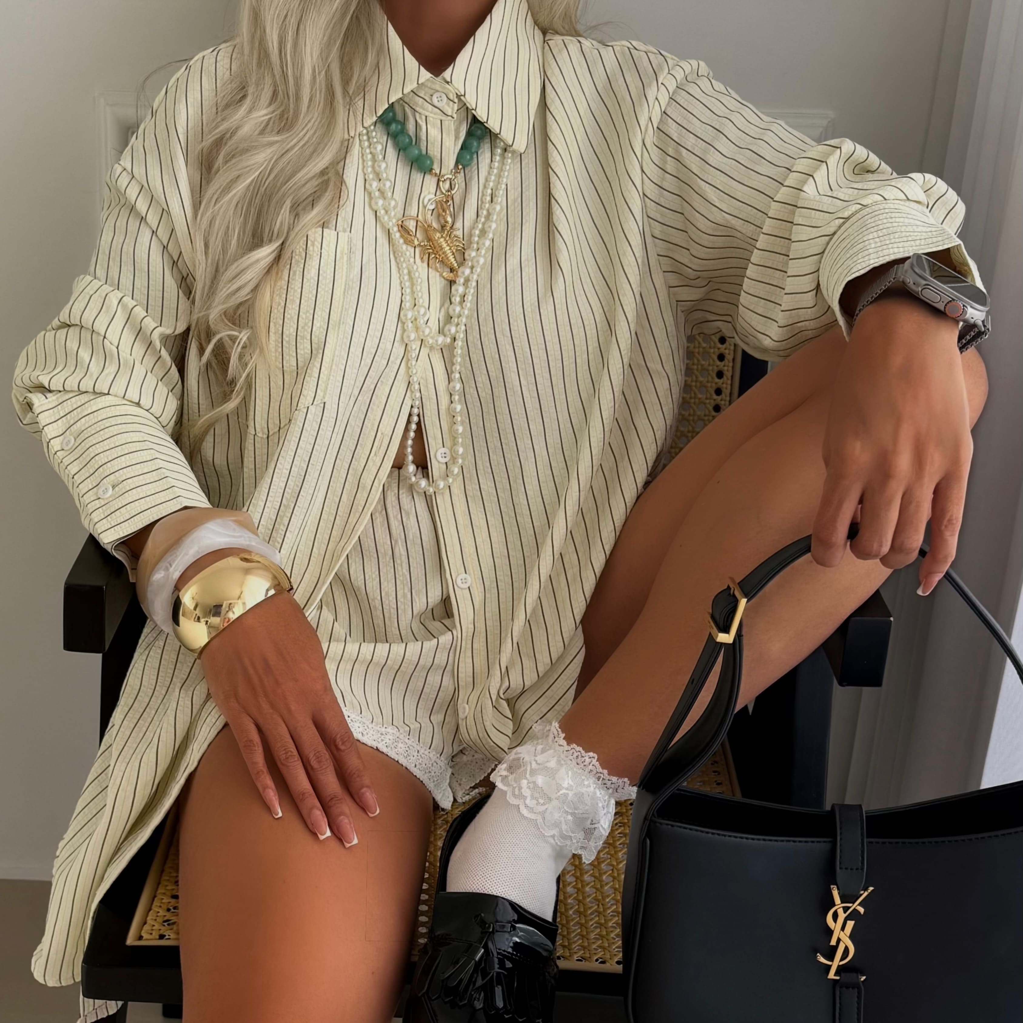 Set camisa y short Rayas Amarillo